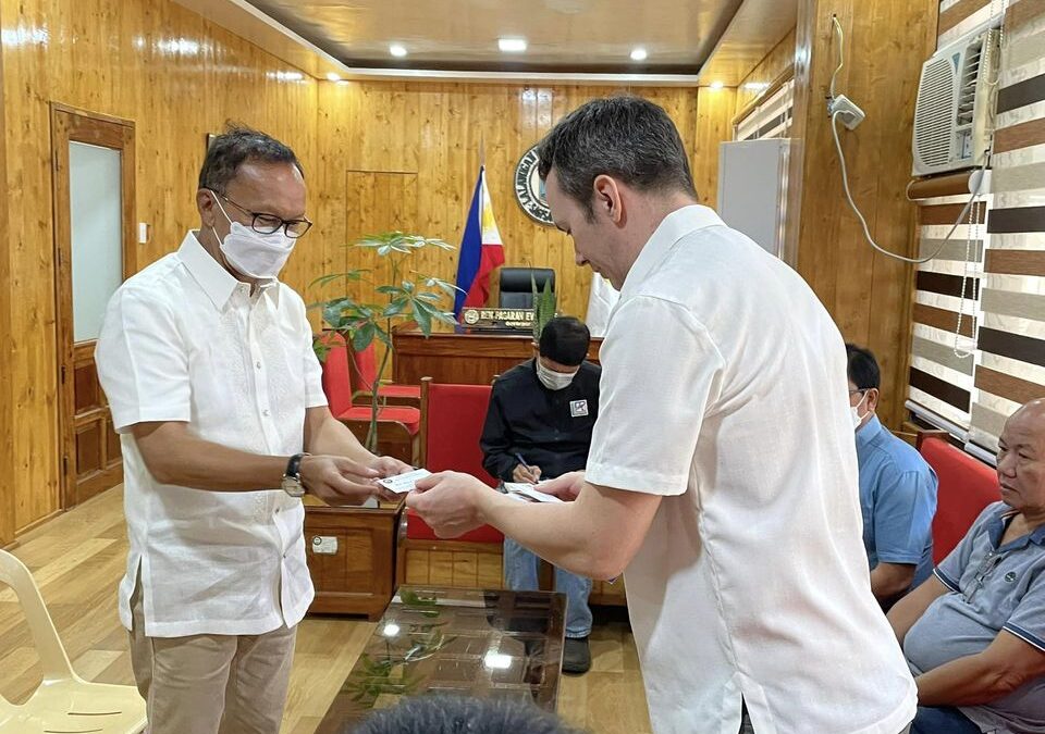 Sir Iain Cox, Political Counsellor, of the British Embassy in the Philippines pays a courtesy call on Gov. Ben Evardone at the Capitol last February 3,2023.